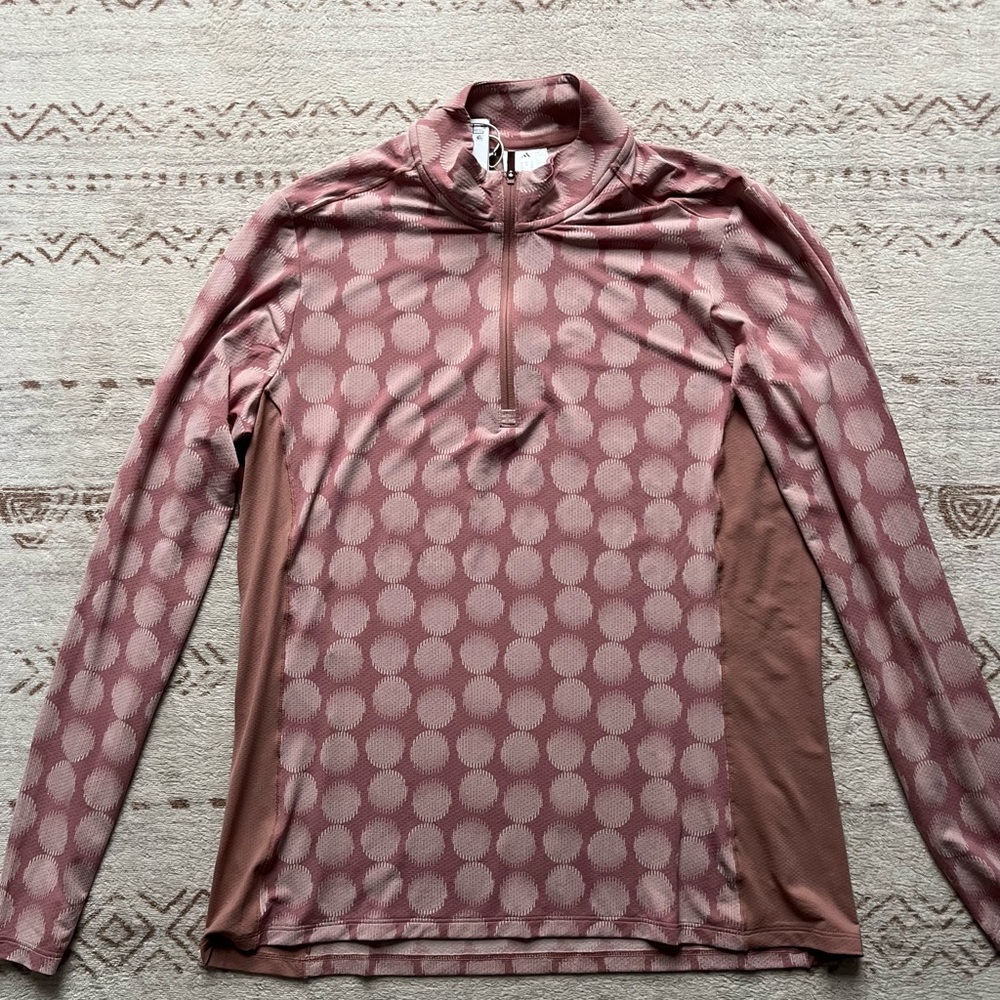 Adidas Ladies Ultimate365 Printed Quarter Zip Mock - Picture 2 of 7